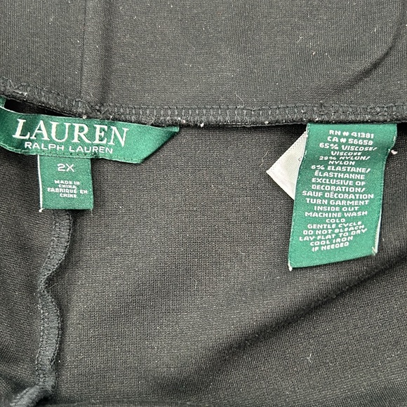 LAUREN RALPH LAUREN Black leggings 2X - Picture 5 of 5